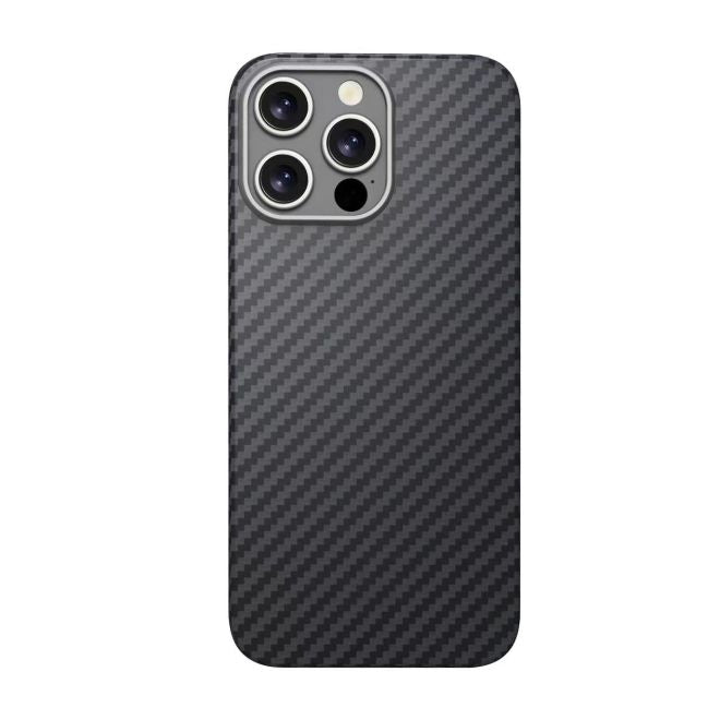Coque de protection en aramide pour iPhone 16 Pro Max - Coque ArmourShell MagSafe en véritable Kevlar - Noir/Gris