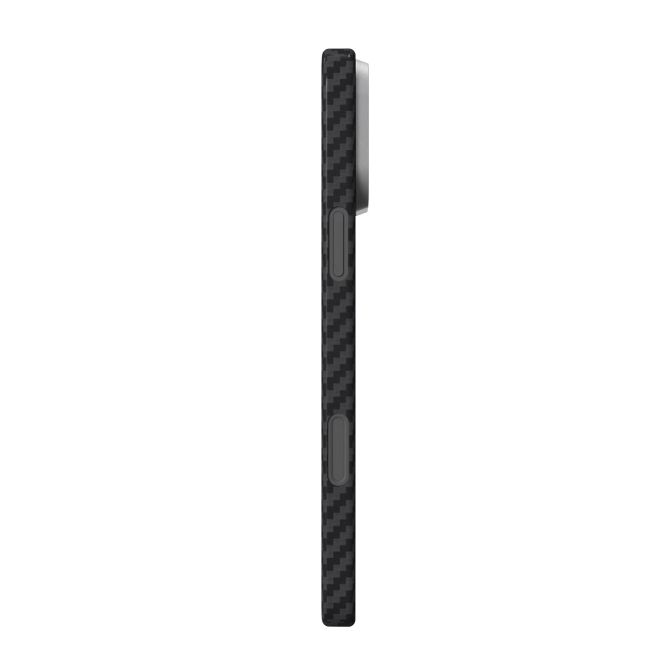 Coque de protection en aramide pour iPhone 16 Pro Max - Coque ArmourShell MagSafe en véritable Kevlar - Noir/Gris