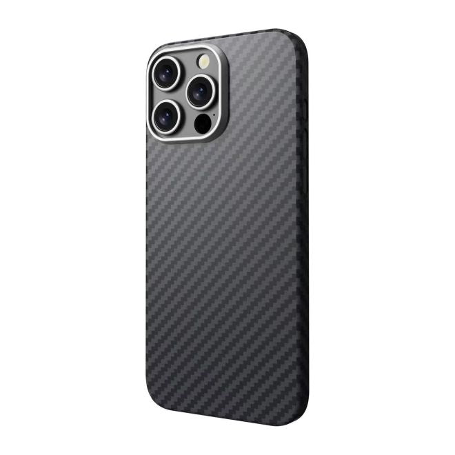 iPhone 16 Pro Aramid Schutzhülle - Real Kevlar ArmourShell MagSafe Series Case - schwarz/grau