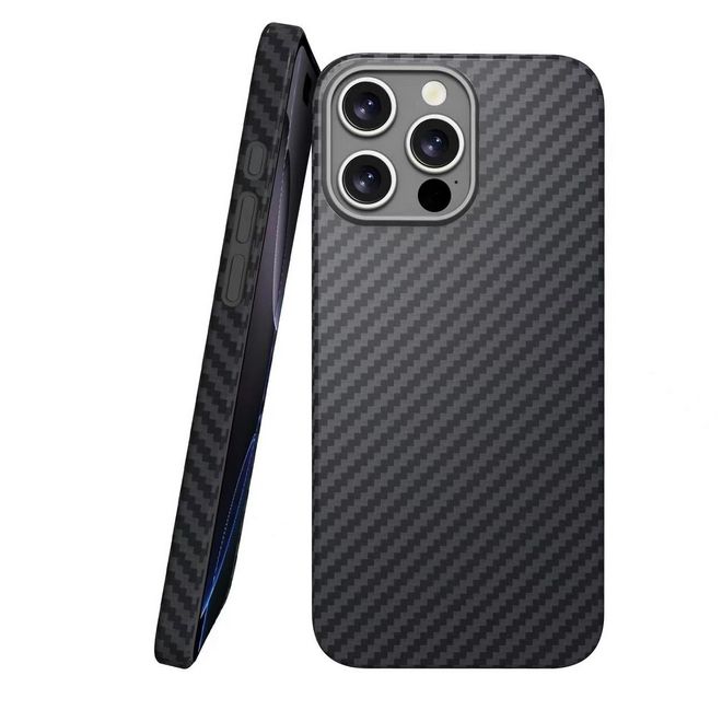 iPhone 16 Pro Aramid Schutzhülle - Real Kevlar ArmourShell MagSafe Series Case - schwarz/grau