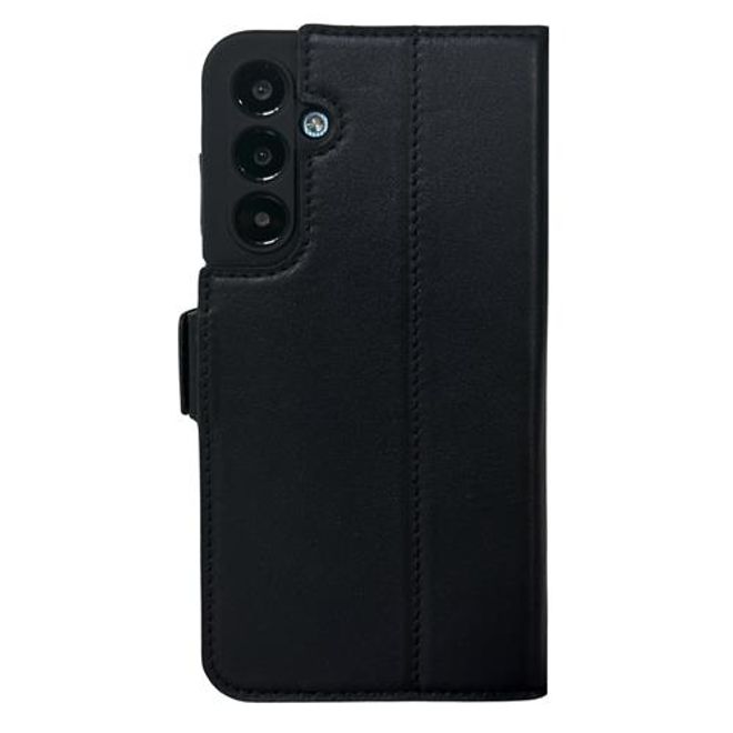 Mike Galeli - Samsung Galaxy S24 FE Hülle - Echtleder Bookcover - Fabio - schwarz