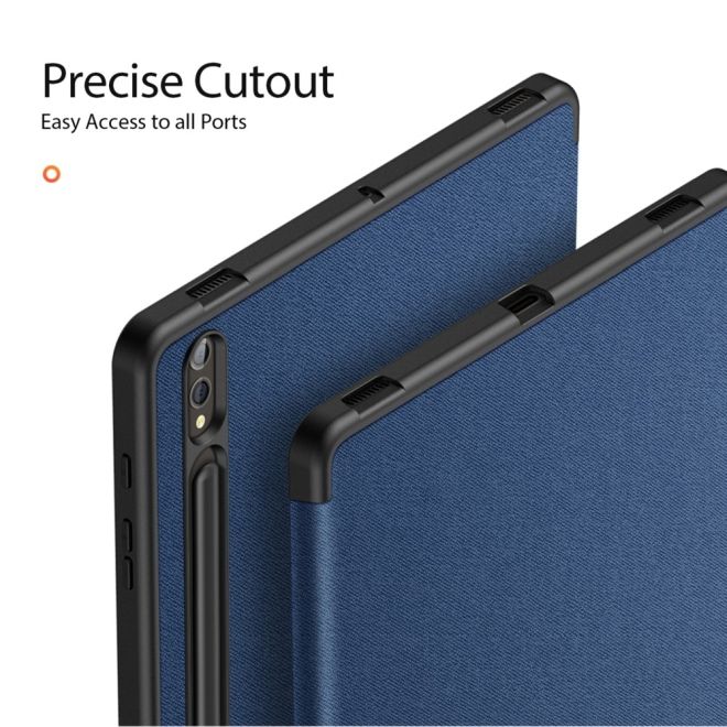 Dux Ducis - Samsung Galaxy Tab S10+ / Galaxy Tab S9+ / Galaxy Tab S9 FE+ Hülle - Leder Smart Flip Case - Domo Series - blau