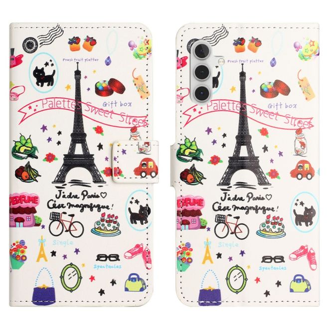 Samsung Galaxy S24 FE Handy Hülle - Leder Bookcover Image Series - Eiffelturm