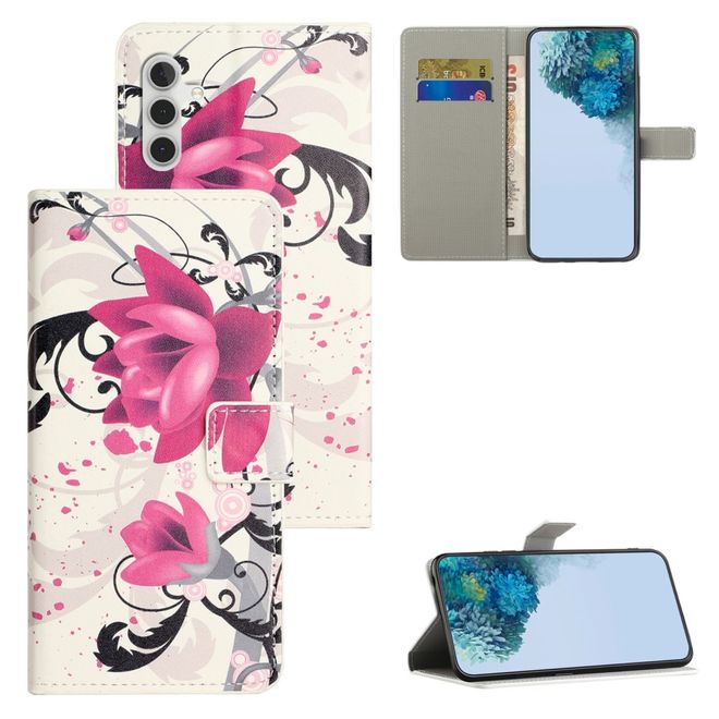 Samsung Galaxy S24 FE Handy Hülle - Leder Bookcover Image Series - Lotus Blume