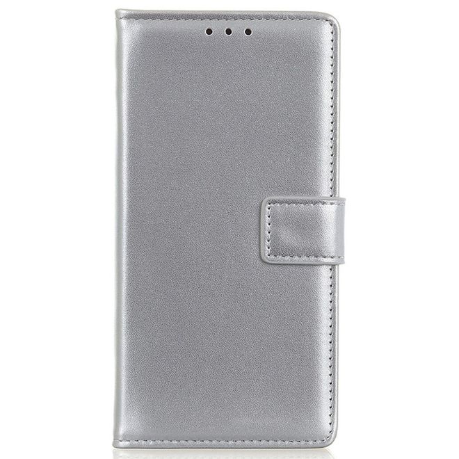 Samsung Galaxy S24 FE Handy Hülle - Classic II Leder Bookcover Series - silber