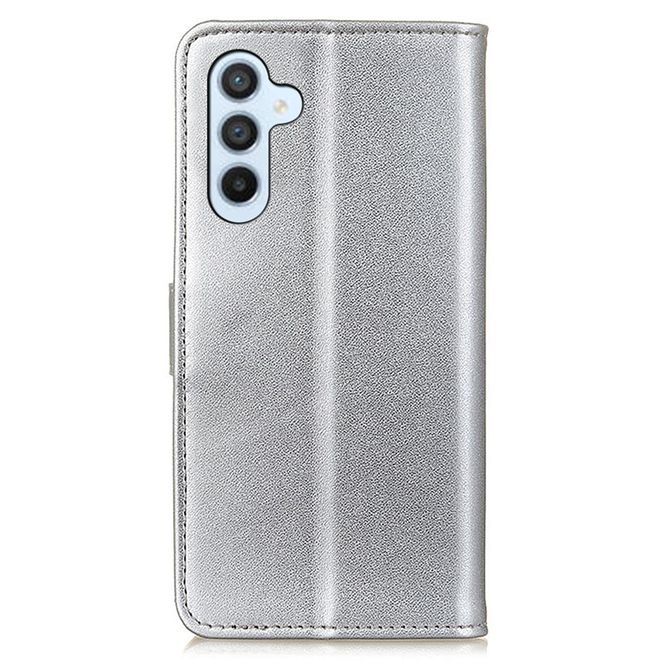 Samsung Galaxy S24 FE Handy Hülle - Classic II Leder Bookcover Series - silber