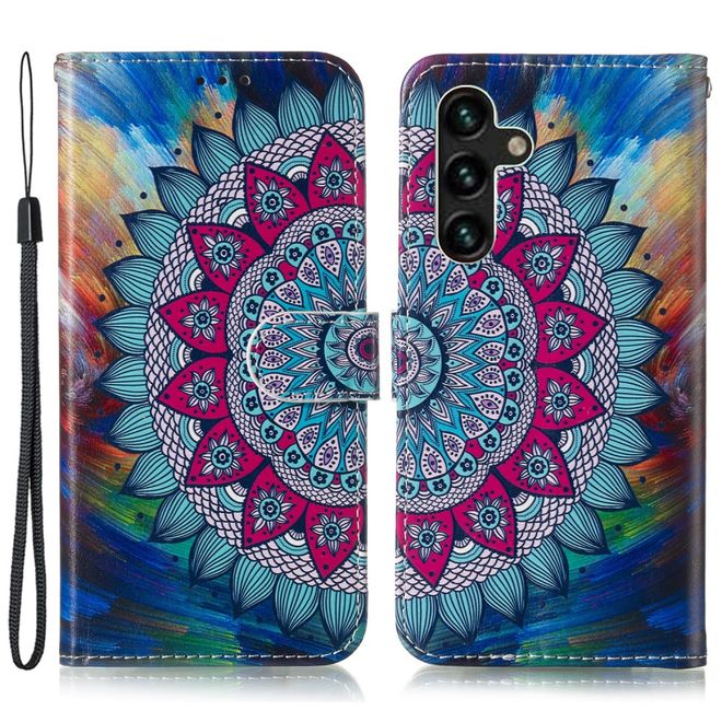 Samsung Galaxy S24 FE Handy Hülle - Leder Bookcover Image Series - Mandala Blume