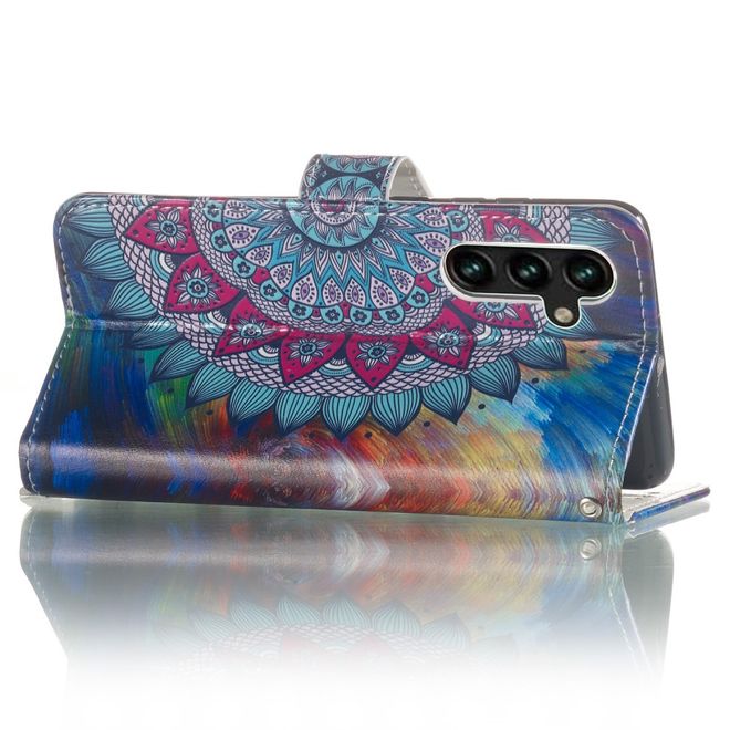 Samsung Galaxy S24 FE Handy Hülle - Leder Bookcover Image Series - Mandala Blume