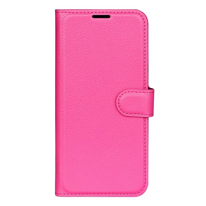 Samsung Galaxy S24 FE Handy Hülle - Litchi Leder Bookcover Series - pink