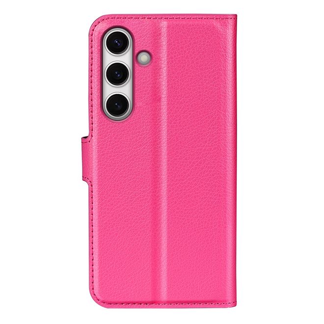 Samsung Galaxy S24 FE Handy Hülle - Litchi Leder Bookcover Series - pink