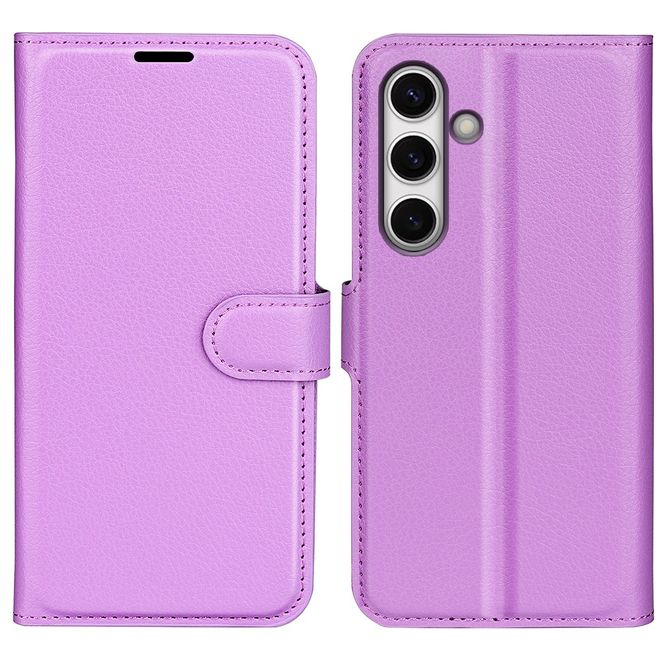 Samsung Galaxy S24 FE Handy Hülle - Litchi Leder Bookcover Series - purpur