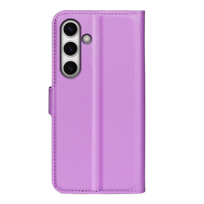 Samsung Galaxy S24 FE Handy Hülle - Litchi Leder Bookcover Series - purpur