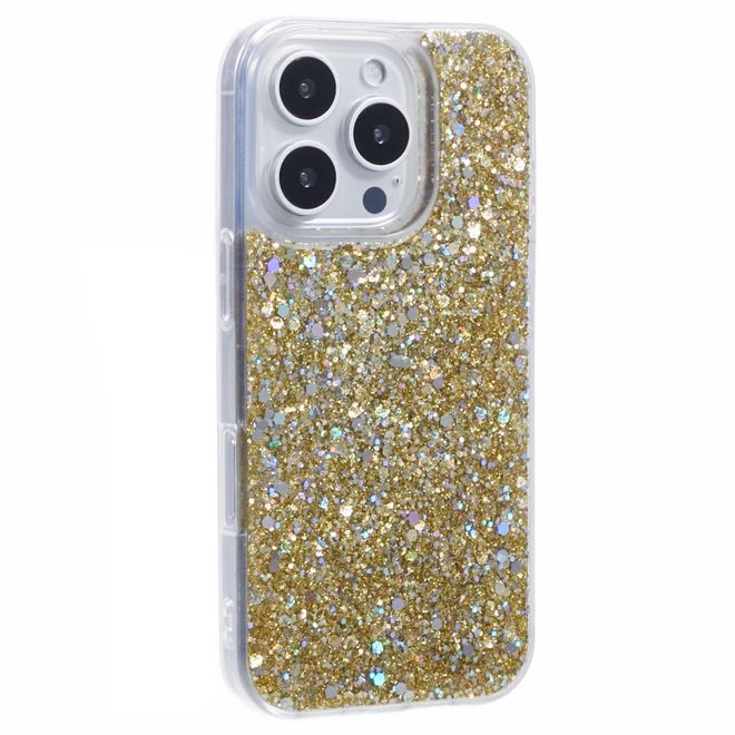 iPhone 16 Pro Phone Case - Glitter TPU Softcase Series - Gold