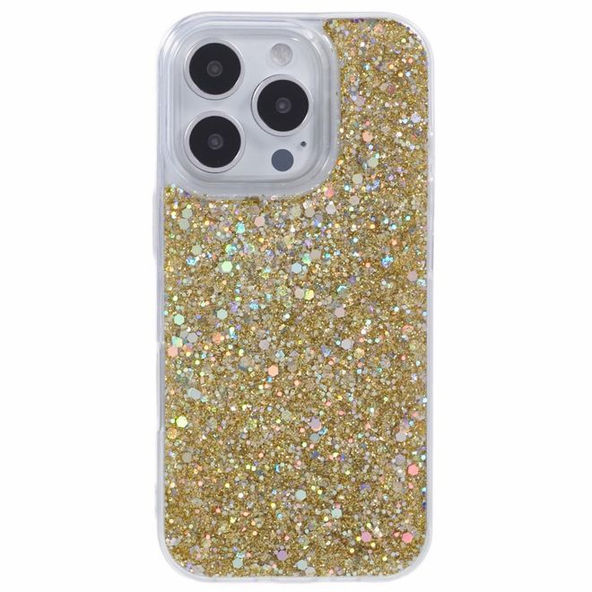 iPhone 16 Pro Phone Case - Glitter TPU Softcase Series - Gold