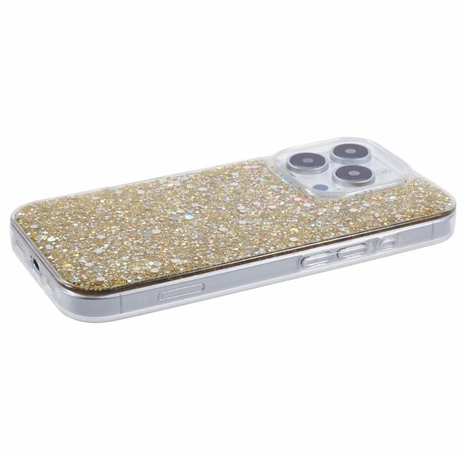 iPhone 16 Pro Phone Case - Glitter TPU Softcase Series - Gold