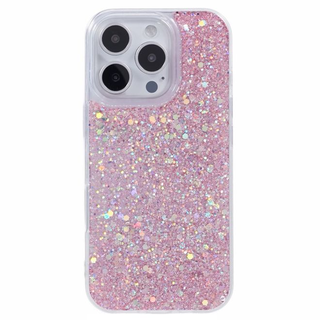 iPhone 16 Pro Handy Hülle - Glitzer TPU Softcase Series - pink