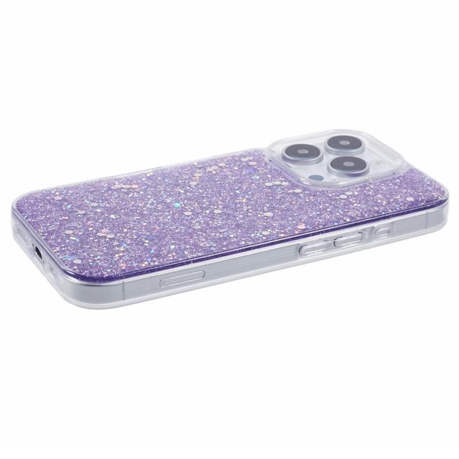 iPhone 16 Pro Handy Hülle - Glitzer TPU Softcase Series - purpur