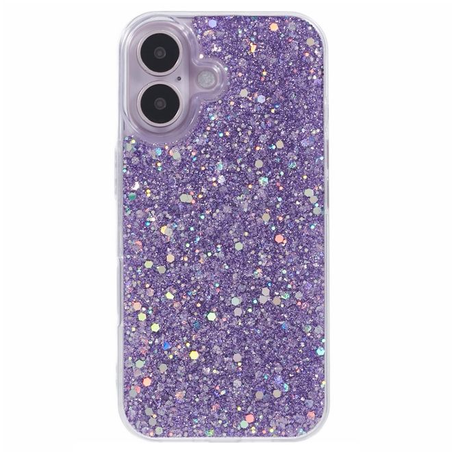 Coque pour iPhone 16 - Série coque souple en TPU pailleté - Violet