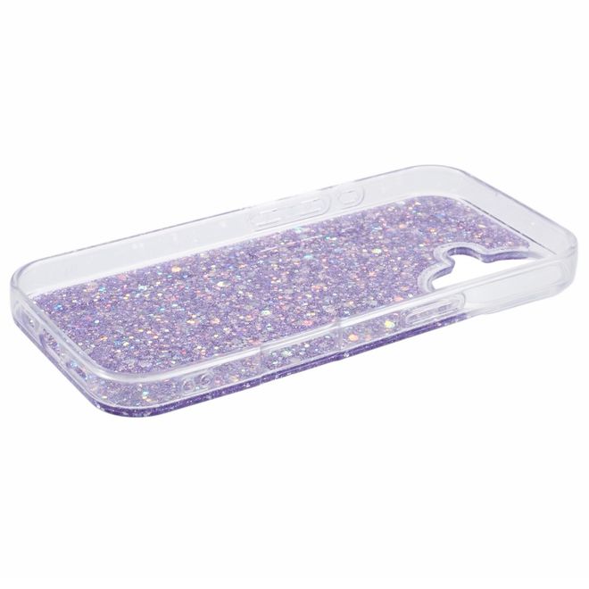 Coque pour iPhone 16 - Série coque souple en TPU pailleté - Violet
