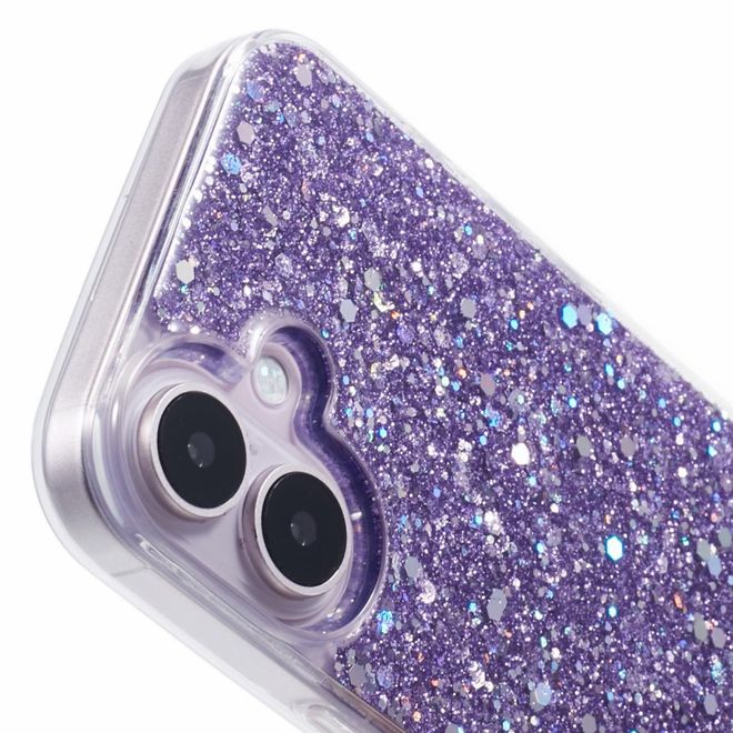 Coque pour iPhone 16 - Série coque souple en TPU pailleté - Violet