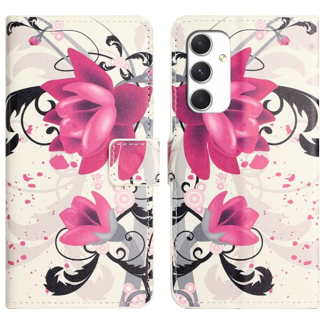 Samsung Galaxy A16 5G / A16 4G Handy Hülle - Leder Bookcover Image Series - Lotus Blume