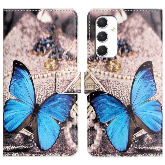 Samsung Galaxy A16 5G / A16 4G Handy Hülle - Leder Bookcover Image Series - blauer Schmetterling