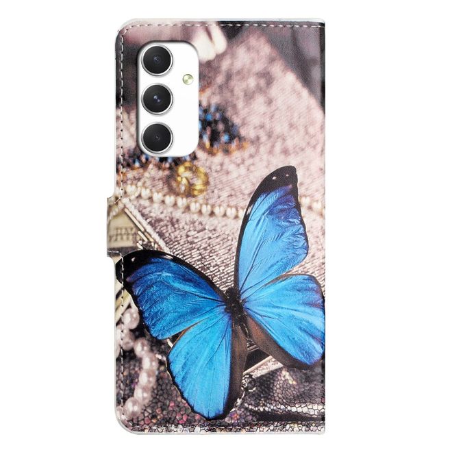 Samsung Galaxy A16 5G / A16 4G Handy Hülle - Leder Bookcover Image Series - blauer Schmetterling