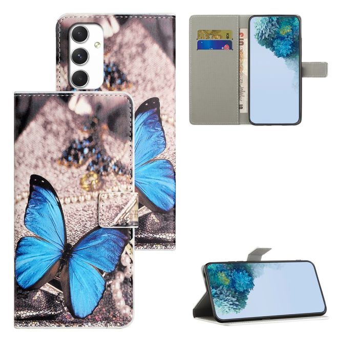 Samsung Galaxy A16 5G / A16 4G Handy Hülle - Leder Bookcover Image Series - blauer Schmetterling