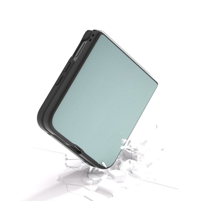 Xiaomi Mix Flip Hülle - Kunstleder Hardcase - hellblau
