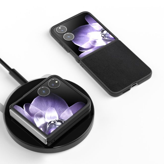 Xiaomi Mix Flip Hülle - Kunstleder Hardcase - schwarz
