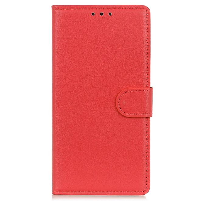 Samsung Galaxy A16 5G / A16 4G Handy Hülle - Litchi Leder Bookcover Series - rot