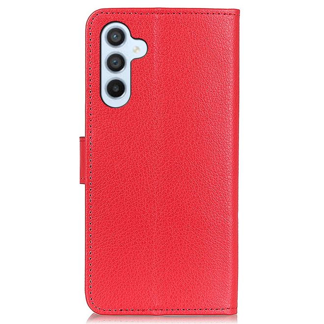 Samsung Galaxy A16 5G / A16 4G Handy Hülle - Litchi Leder Bookcover Series - rot