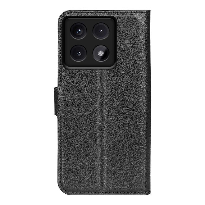 Xiaomi 14T Handy Hülle - Litchi Leder Bookcover Series - schwarz