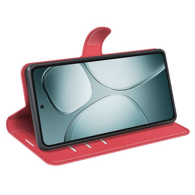 Xiaomi 14T Handy Hülle - Litchi Leder Bookcover Series - rot