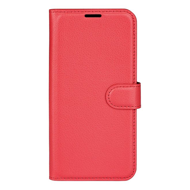 Xiaomi 14T Handy Hülle - Litchi Leder Bookcover Series - rot