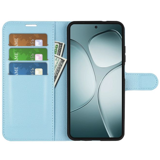 Xiaomi 14T Handy Hülle - Litchi Leder Bookcover Series - blau
