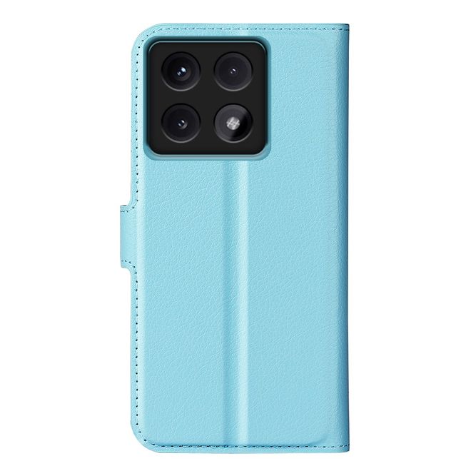 Xiaomi 14T Handy Hülle - Litchi Leder Bookcover Series - blau