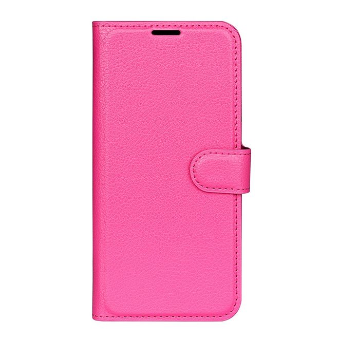 Xiaomi 14T Handy Hülle - Litchi Leder Bookcover Series - pink