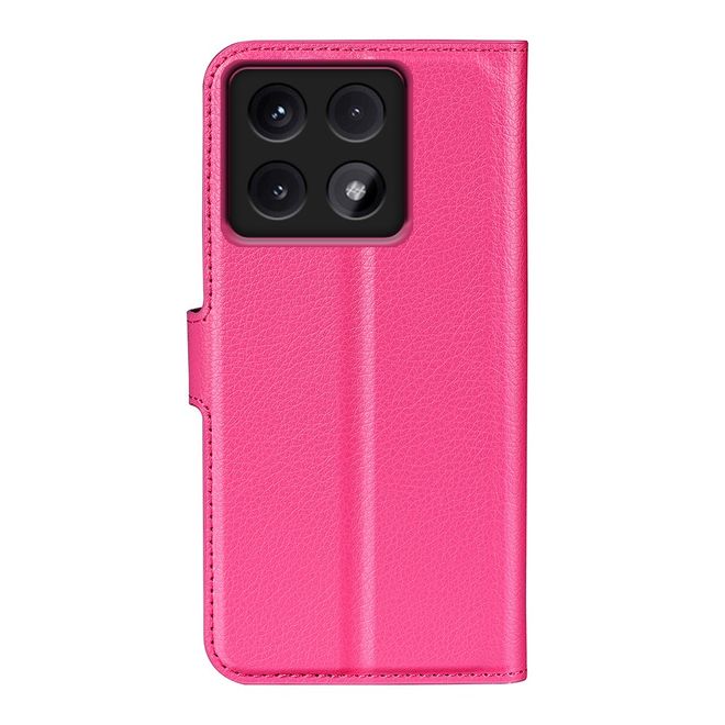 Xiaomi 14T Handy Hülle - Litchi Leder Bookcover Series - pink