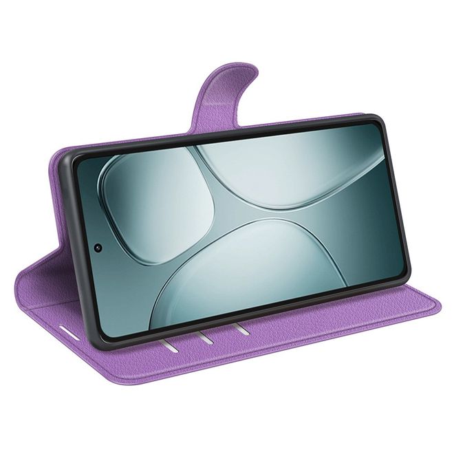 Xiaomi 14T Handy Hülle - Litchi Leder Bookcover Series - purpur