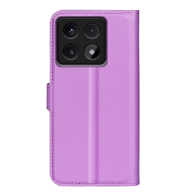 Xiaomi 14T Handy Hülle - Litchi Leder Bookcover Series - purpur
