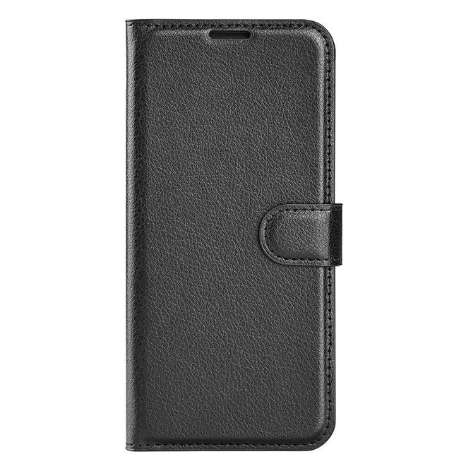 Xiaomi 14T Pro Handy Hülle - Litchi Leder Bookcover Series - schwarz