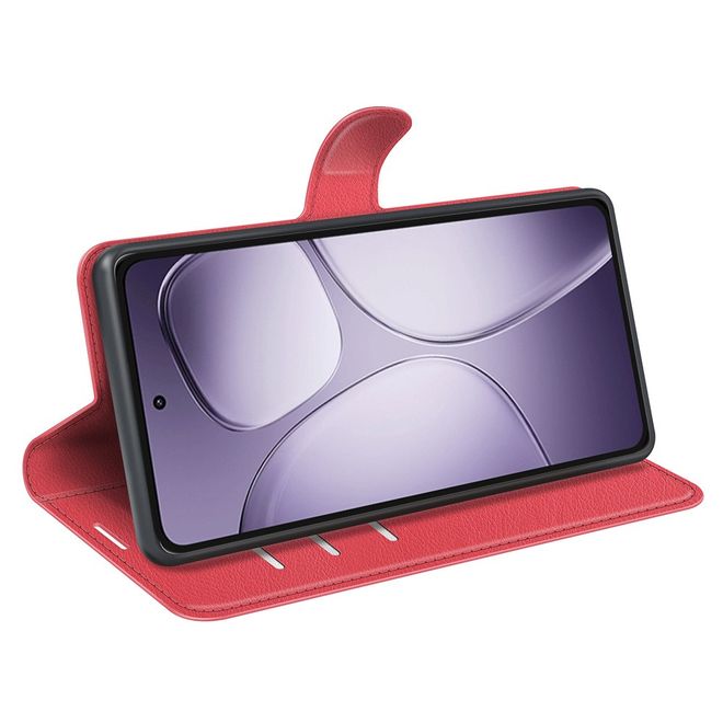 Xiaomi 14T Pro Handy Hülle - Litchi Leder Bookcover Series - rot