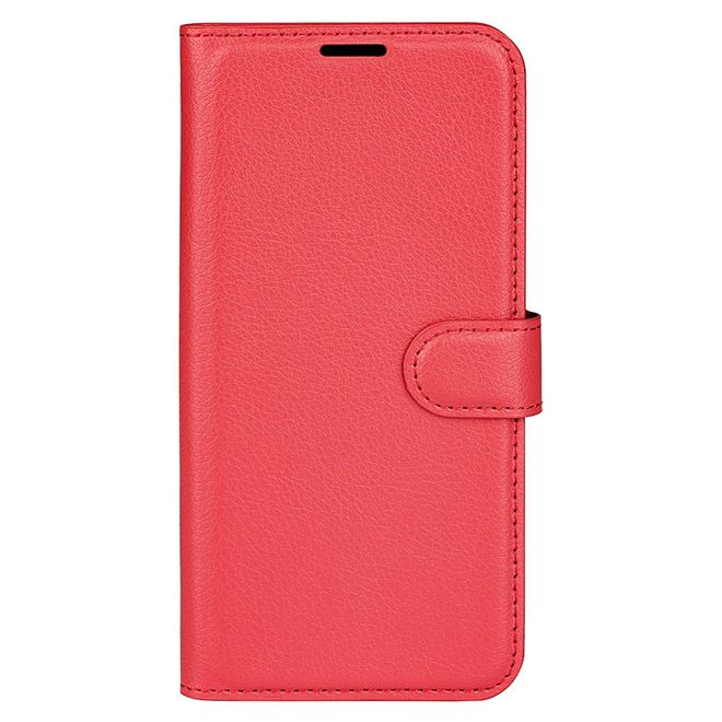 Xiaomi 14T Pro Handy Hülle - Litchi Leder Bookcover Series - rot