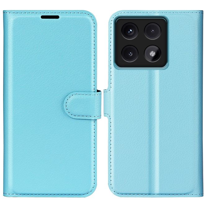 Xiaomi 14T Pro Handy Hülle - Litchi Leder Bookcover Series - blau
