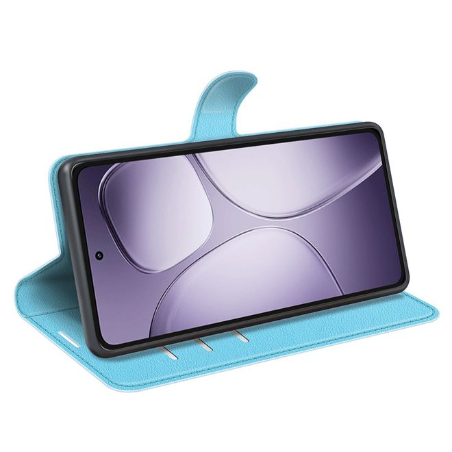 Xiaomi 14T Pro Handy Hülle - Litchi Leder Bookcover Series - blau