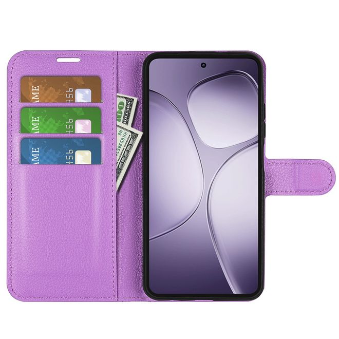 Xiaomi 14T Pro Handy Hülle - Litchi Leder Bookcover Series - purpur