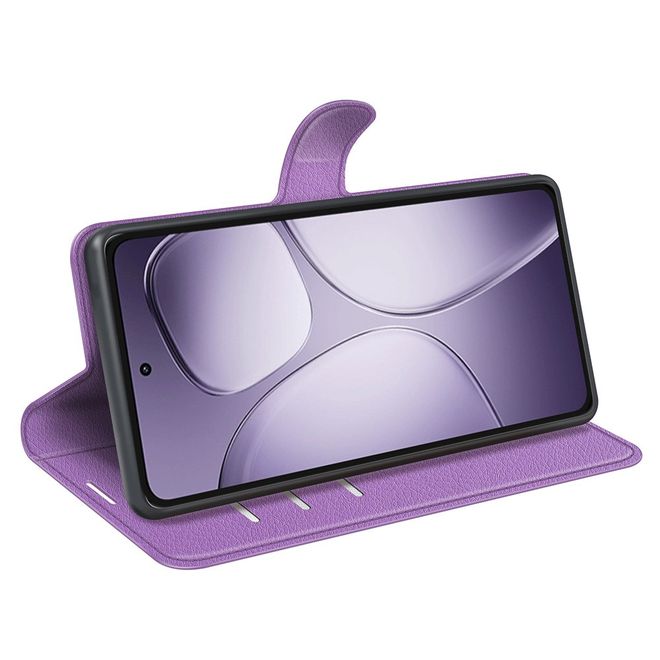 Xiaomi 14T Pro Handy Hülle - Litchi Leder Bookcover Series - purpur