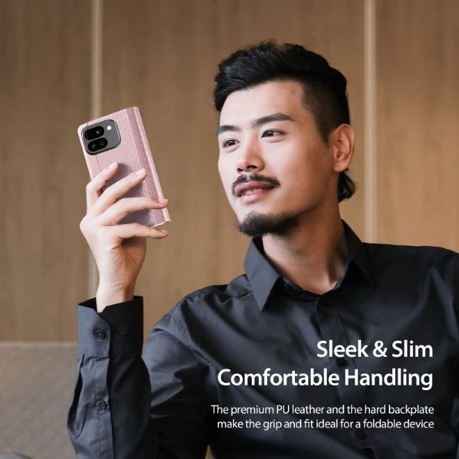 Dux Ducis - Google Pixel 9 Pro Fold Hülle - Leder Case - Bril Series - rosa