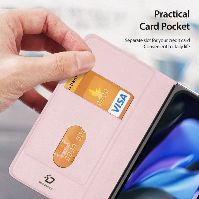 Dux Ducis - Google Pixel 9 Pro Fold Hülle - Leder Case - Bril Series - rosa
